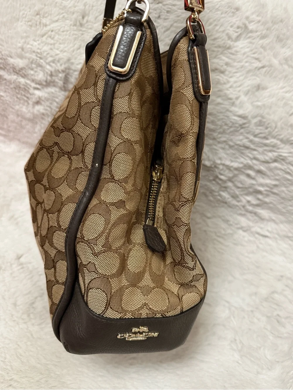 Coach Phoebe Shoulder Bag Tan/Brown Signature Canvas